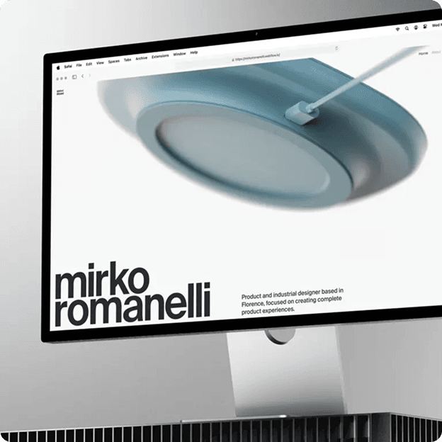 Website for product and industrial designer who creates complete experiences